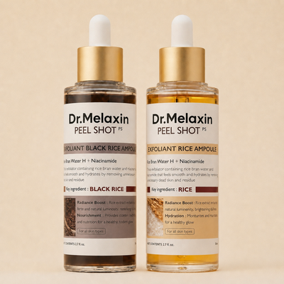DR.MELAXIN Peel Shot Glow Rice Ampoule Duo Pack for Radiant Skin