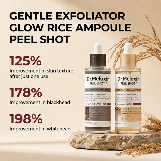 DR.MELAXIN Peel Shot Glow Rice Ampoule Duo Pack for Radiant Skin